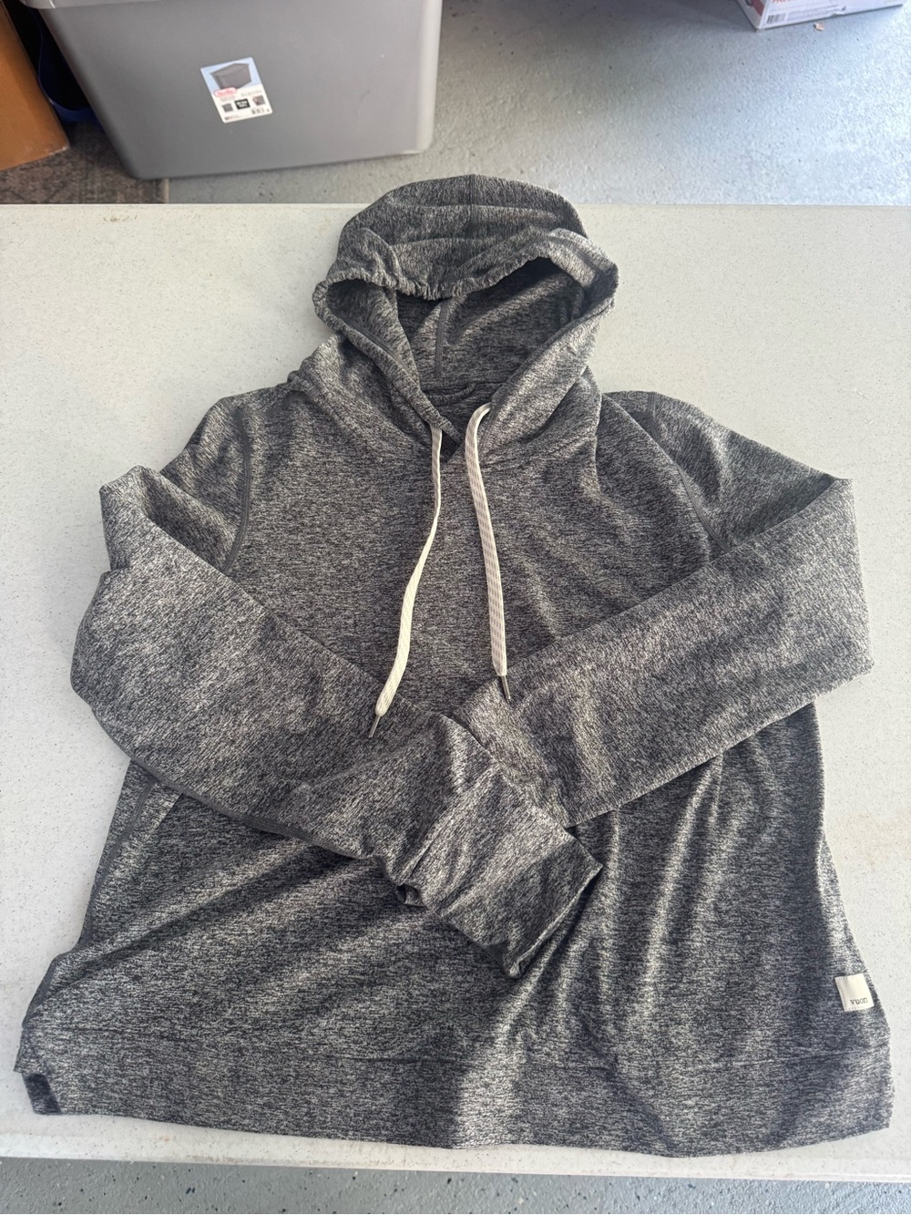 Vuori Heather Gray Pullover Hoodie - Soft Knit